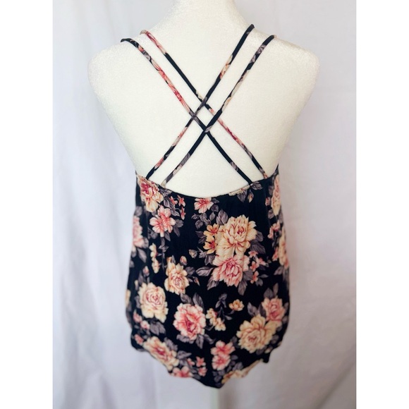 NWOT American Eagle Strappy Floral Tank | Double Criss Cross Straps Button Down - Picture 2 of 6
